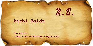 Michl Balda névjegykártya